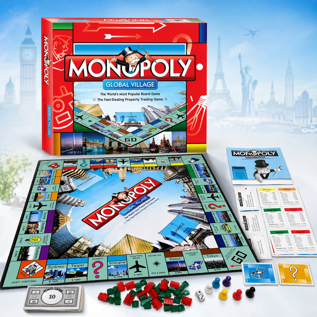 Hasbro Game Monopoly - Permainan Papan MONOPOLY GLOBAL VILLAGE Premium